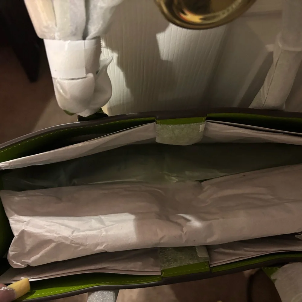 Michael Kors Brown Tote with Green Accents - Picture 3 of 4